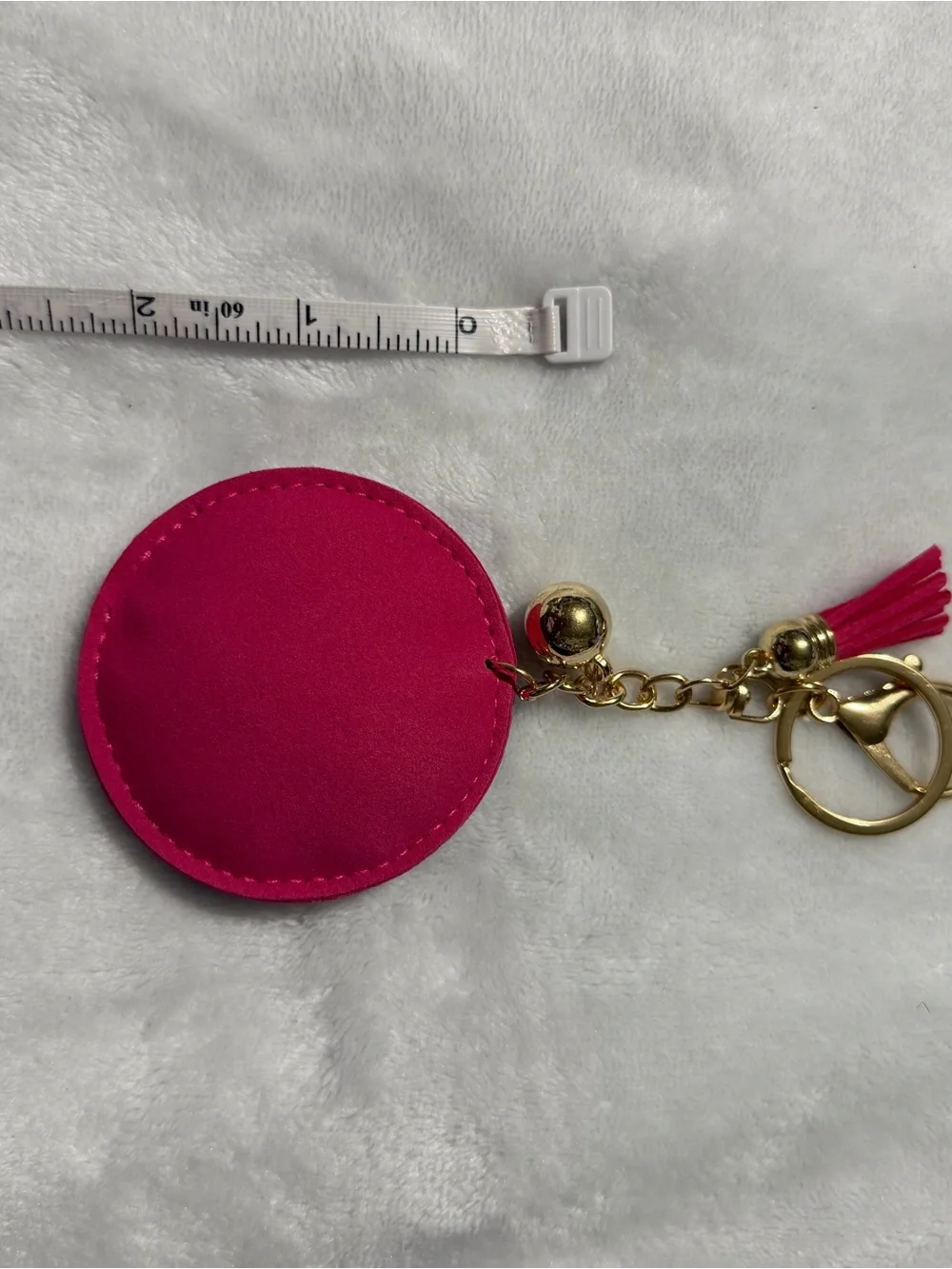 Pink Rhinestone '8' Tassel Key & Card Holder Charm